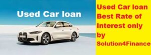 car with Solution4Finance logo, highlighting the availability of used car loans in Gurgaon Sector 14, Delhi